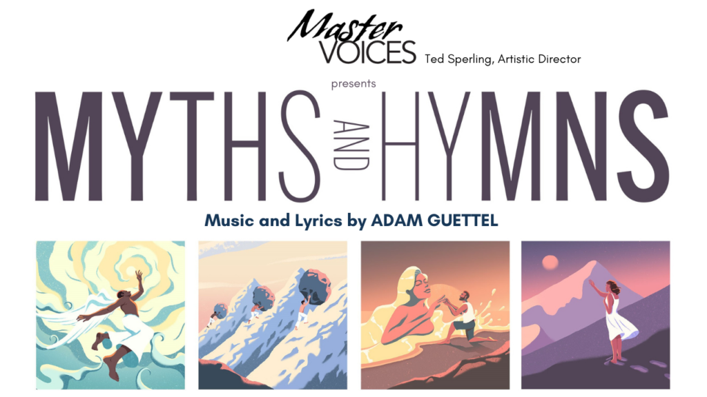 the text "MYTH AND HYMNS"