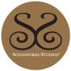 Sceneworks Studios logo with a brown circle and two S's facing each other